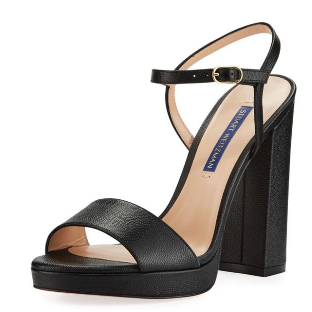 Stuart Weitzman Sunray Heels 2025 Size 8.5 Black EUC - Picture 1 of 10
